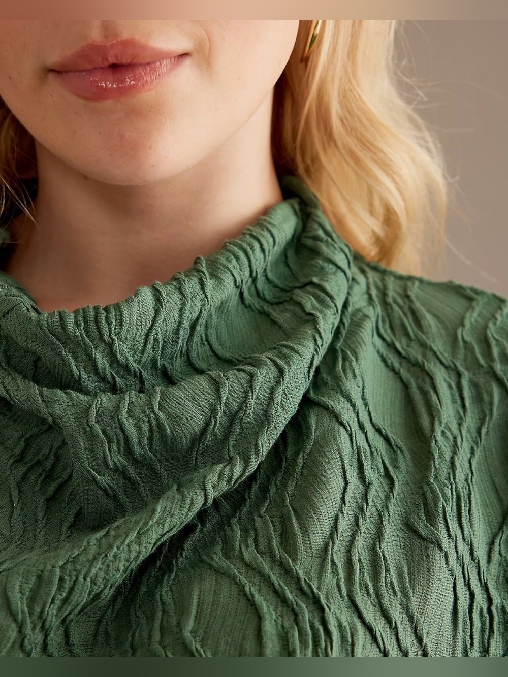 Anthropologie Textured Funnel-Neck Top - Picture 4 of 5